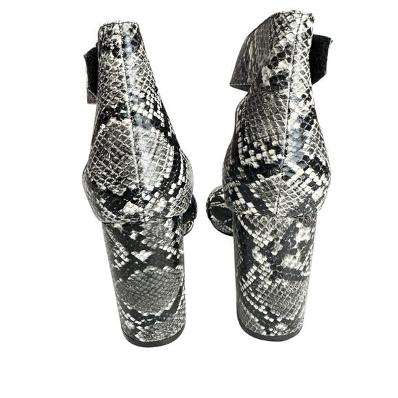 Jeffrey Campbell Lindsay Heeled Sandals Black Grey Snake Animal Print Size 7.5 - Picture 10 of 15
